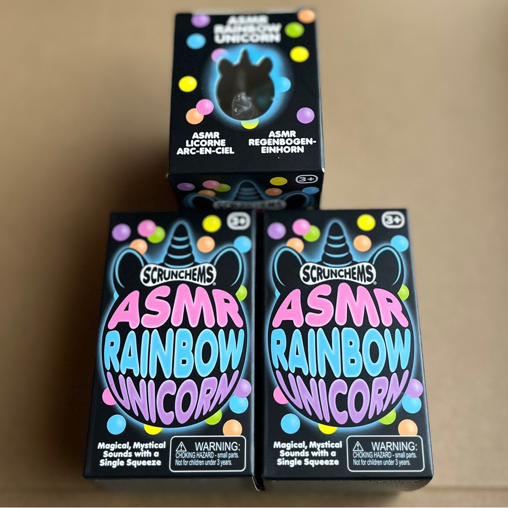 Scrunchems ASMR Rainbow Unicorn Plush Toy - Black Box